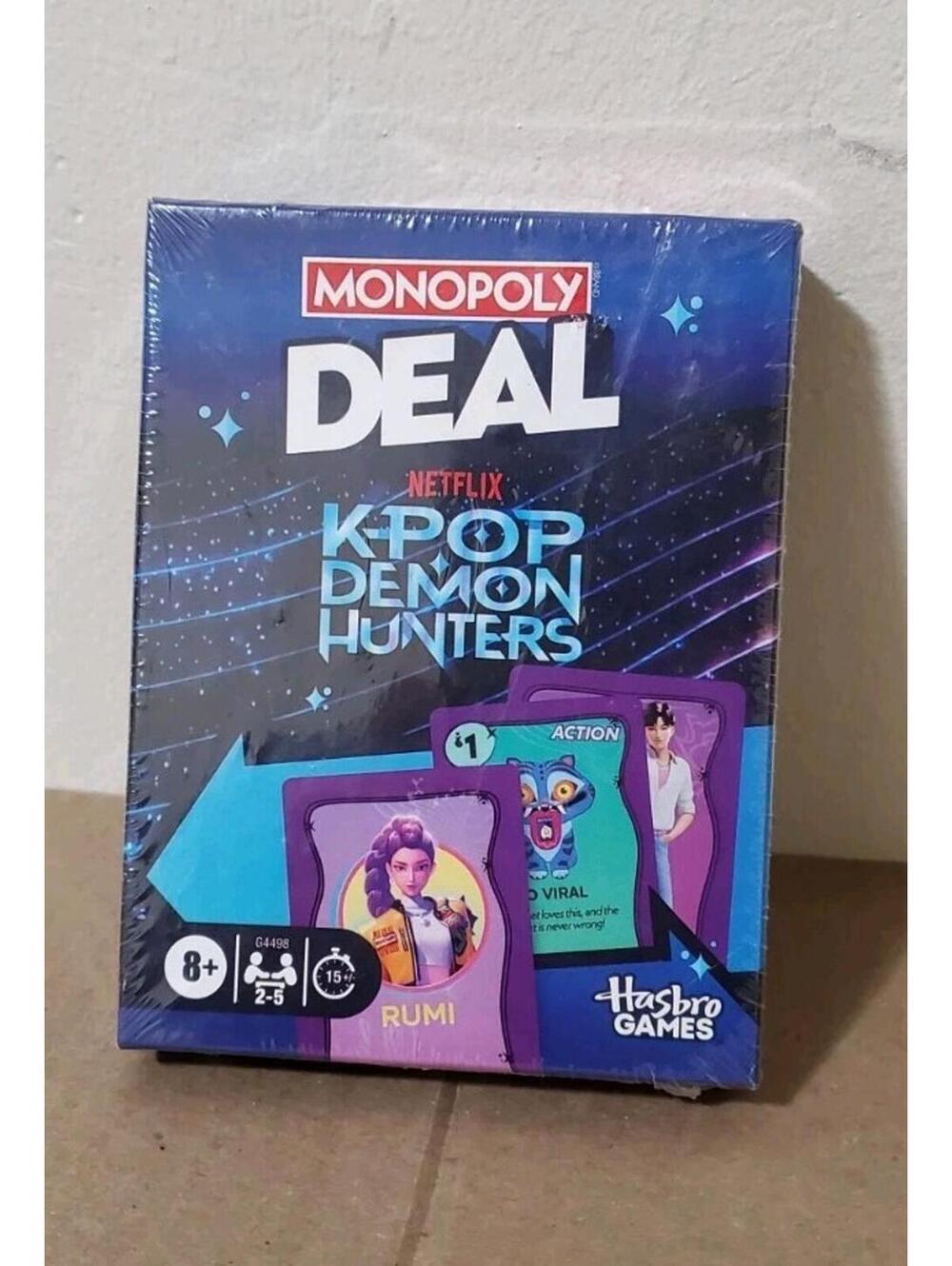 Monopoly Deal Netflix K-Pop Demon Hunters Card Game Hasbro 2024 New Sealed